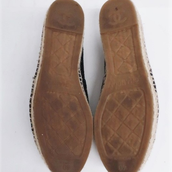 Chanel Metallic Tweed CC Cap Toe Espadrille Flats - Picture 8 of 8